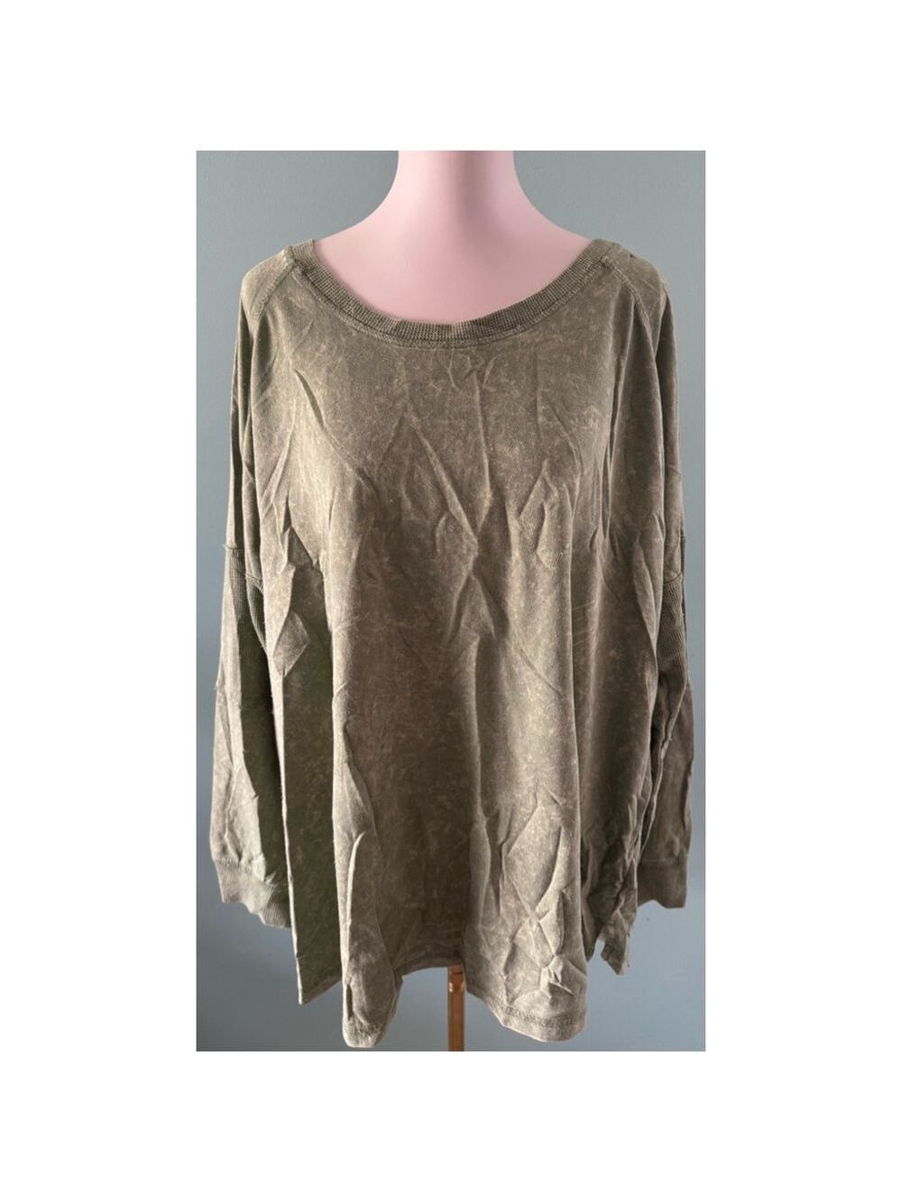 Women's Like Love Olive Long Sleeve Top Size 3XL